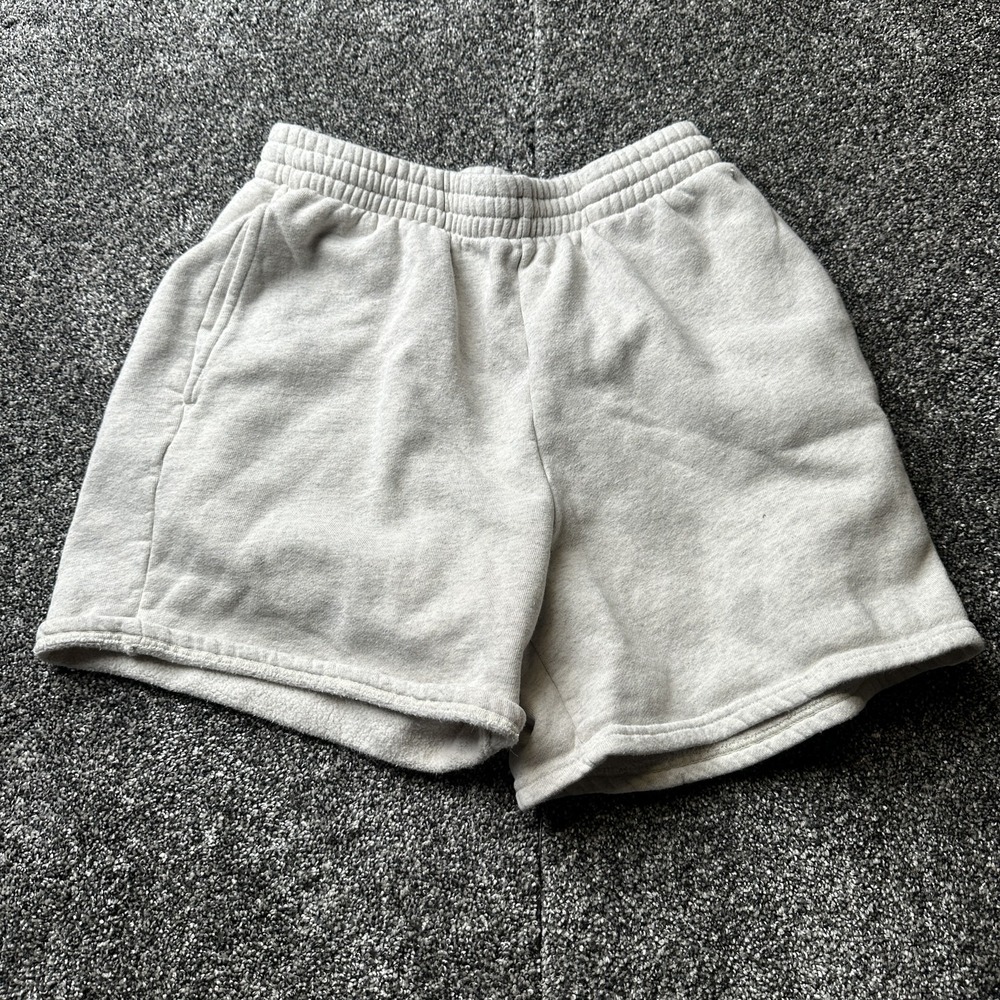 John Elliott Shorts Mens 30 White Fleece Sweat Relaxed Fit Elastic Pockets